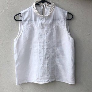 Zara Basic Women’s Sleeveless White Lace Top Size Small